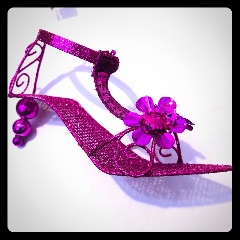 ❤️NEW ADORABLE METAL GLITTER HIGH HEEL ORNAMENT